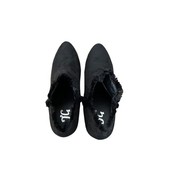 Women's 9 M Black Faux Suede Ankle Booties Soft Cushion Wedge Pull On Shoes - Picture 8 of 8